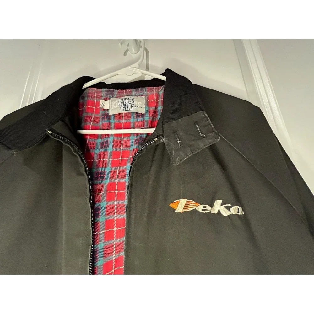 Vintage 70's 80's Deka Batteries Plaid Lined Jacket No‎ Flaws